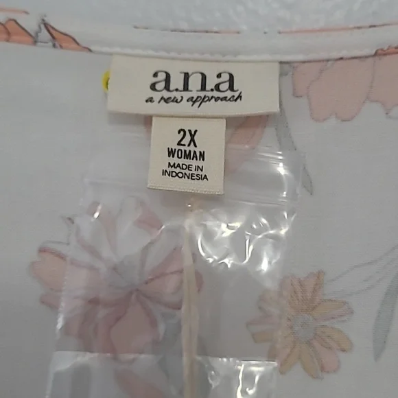 a.n.a Woman Peachy Floral Maxi Dress Sz 2XL Peach Floral Spaghetti Straps NWT - Picture 3 of 13